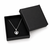 Black cardboard pendant jewelry box with necklace