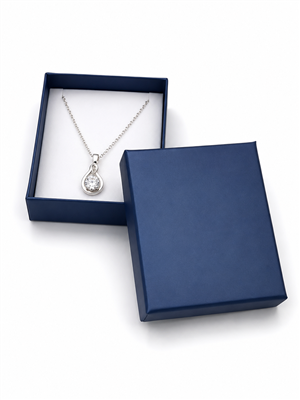 Navy blue paper pendant jewelry box