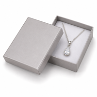 Silver paper pendant jewelry box with necklace