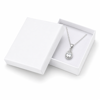 White paper pendant jewelry box with necklace