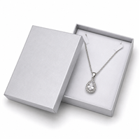 Silver necklace jewelry box with pendant necklace