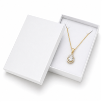 White necklace jewelry box with pendant necklace