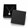 Black pendant jewelry box with silver necklace pendant
