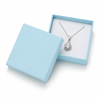 Light blue paper pendant jewelry box with necklace pendant