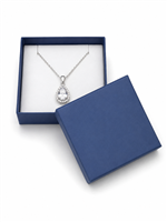 Navy blue pendant jewelry box with necklace pendant