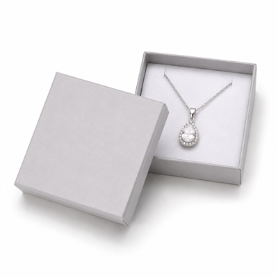 3189/SV  SILVER CARDBOARD LARGE PENDANT BOX