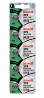Maxell 319 (SR527SW) 1.55V Silver Oxide Watch Battery â€“ 5 Pack