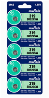 Sony muRata 319 SR527SW 1.55V Silver Oxide Watch Battery 5 Pack