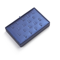3518/NV NAVY BLUE LEATHERETTE 18 RING TRAY