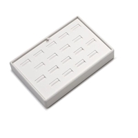 3519/ WH WHITE LEATHERETTE  18 RING TRAY