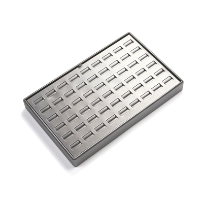 3601/SV  SILVER GRAY LEATHERETTE 54-SLOT RING DISPLAY