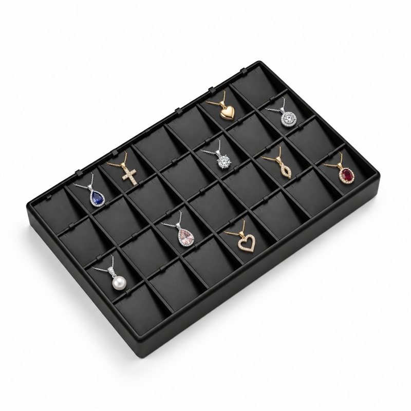 3603/BK Black Stackable 28-Slot Pendant Display Tray