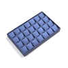 Navy Blue Leatherette Jewelry Display Tray with Individual Compartments