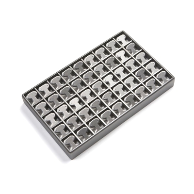3615ET/ SV  Silver Gray 45 Earring Tree Leatherette Tray