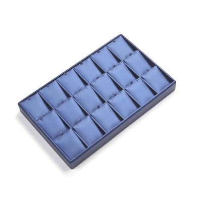 Navy Blue Leatherette 18 Pendant Jewelry Display Tray