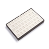Chocolate Beige Leatherette 86-Slot Ring Display Tray