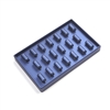 3633/NV  LEATHERETTE  20 RING ROLL NAVY BLUE