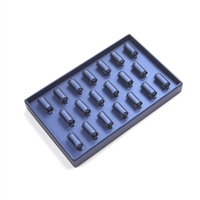 3633/NV  LEATHERETTE  20 RING ROLL NAVY BLUE