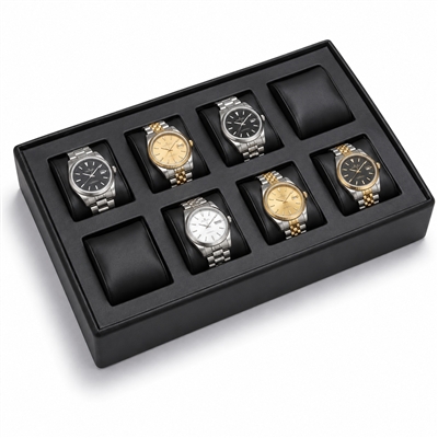 3640/BK Black Leatherette 8-Watch Display Tray