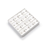 3705/ WH WHITE  LEATHERETTE 16- EARRING TREE TRAY