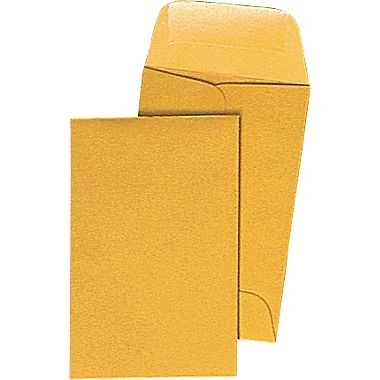 brown kraft coin envelopes 3-3-8 x 6 inches with gummed closure 500 pack