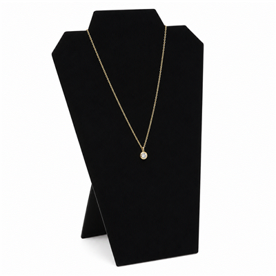 60-2(BK) Black Velvet Jewelry Necklace Display Easel, 12-1/2" Tall