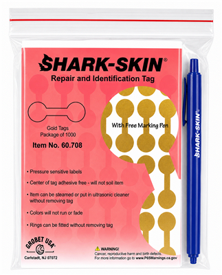 Gold Shark Skin Jewelry Tags 60.708 Pack of 1000 with pen