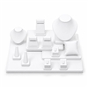 6125 White Leatherette Jewelry Display Set with Ring Earring and Pendant Displays