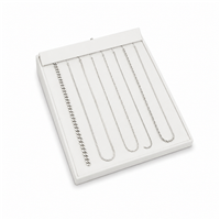 6232A-WH White Leatherette Chain Display Tray