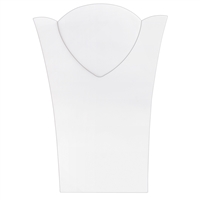 67-A4L/WH  White Leatherette Necklace Display with Easel Back