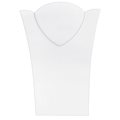 White Leatherette Necklace Display with Easel Back 8 1/8 x 11 3/8 Inch