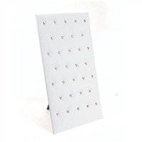 68-BL(WH) White Faux Leather 32-Hook Pendant Display Pad with Easel