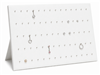 White leatherette body jewelry display pad with easel and 54 hooks