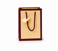 7126 CB Chocolate Beige Matte Laminated Tote Bag with Rope Handles