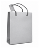 Premium Matte Silver Gray Gift Bag with Rope Handles 7.50 x 4.00 x 9.50 Inches
