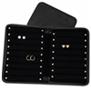Black Leather Earring Display Carrying Case with Velvet Interior