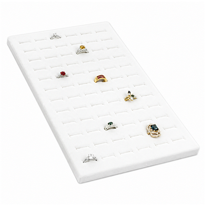 White Foam 72-Ring Display Pad with Vertical Slots for Jewelry Displays