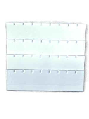 White Leatherette Half-Size Tray Insert Earring Pad for 16 Pairs of Earrings