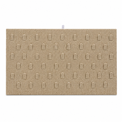 Full size burlap ring display pad with 51 horizontal ring clips