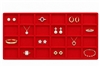 96-24/RED Red Velvet Full-Size Jewelry Tray Liner with 24 Compartments
