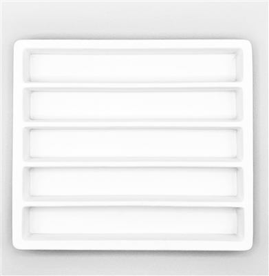 97-05(WH) White Flocked Plastic Tray Insert 5 Section