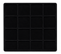 97-16/BK  Black Flocked Tray Insert-16 Compartment-Half Size