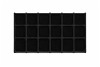 99-18/BK Full-Size Black Velvet Tray Liner - 18 Sections