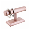 BD-2111R-S50 Champagne Pink Faux Leather T-Bar Bracelet and Watch Display