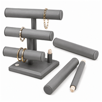 BD-2432R-SG Triple Round Bar Display, 12 3/4"H