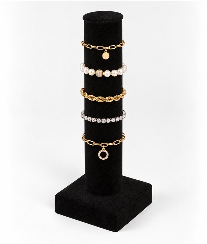 BD-2701V(BK) Black Velvet Bracelet Bar Display