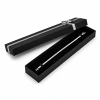 Black bracelet and watch jewelry box with silver bow and luxury bracelet