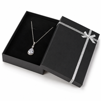 Luxury necklace and chain jewelry box with velvet interior