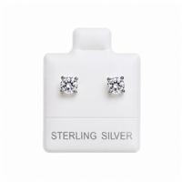 Sterling Silver White Vinyl Puff Pad 1 Inch x 1 Inch for Earring Display