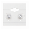 White Hanging Plastic Earring Card with Velour Flocked Center